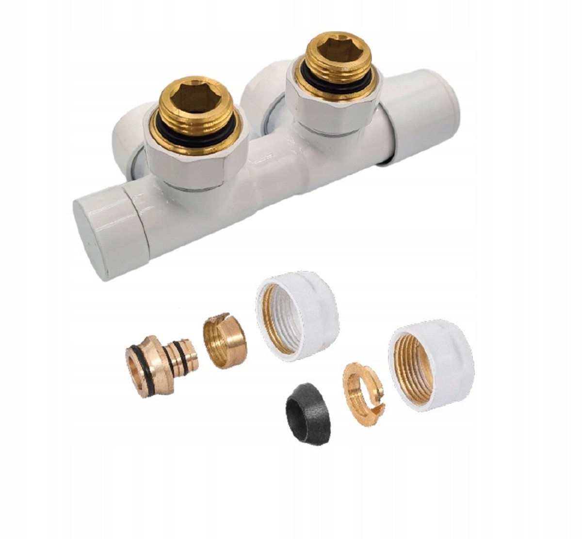 Invena DUOPLEX thermostaatventiel, wit, 50mm aansluiting