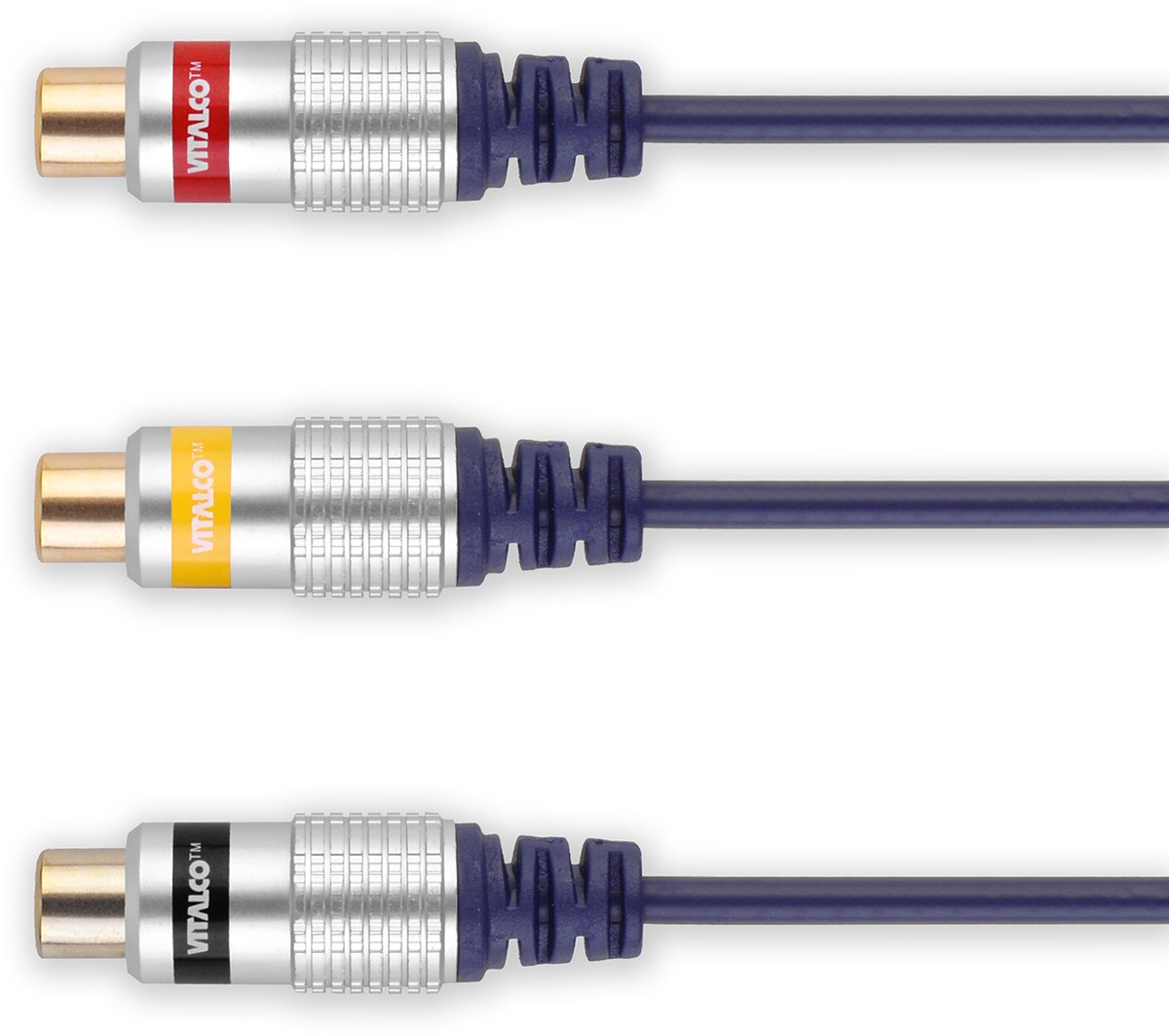 VITALCO A2 - AV Adapter Kabel Jack 3.5mm 4-Polig Plug naar 3x RCA Socket - 20cm