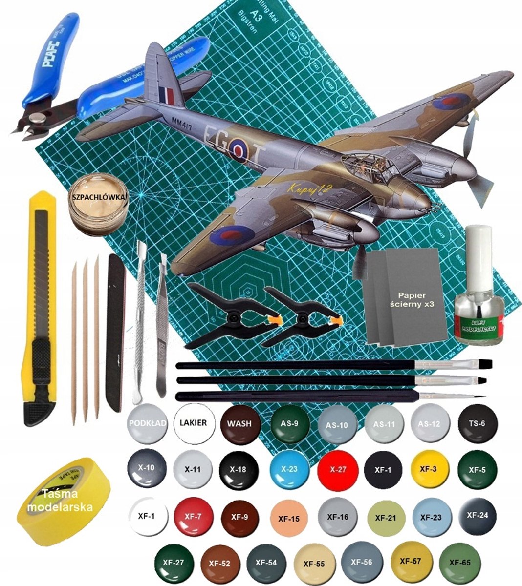 De Havilland Mosquito Modelbouwset 1:48 met Verf & Mat