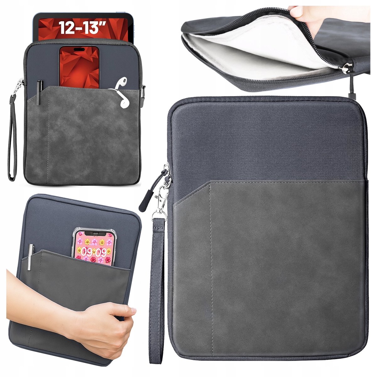 Alogy SleeveBag™ Etui na Tablet/Laptop 12-13" - Waterdicht & Beschermend Grijs