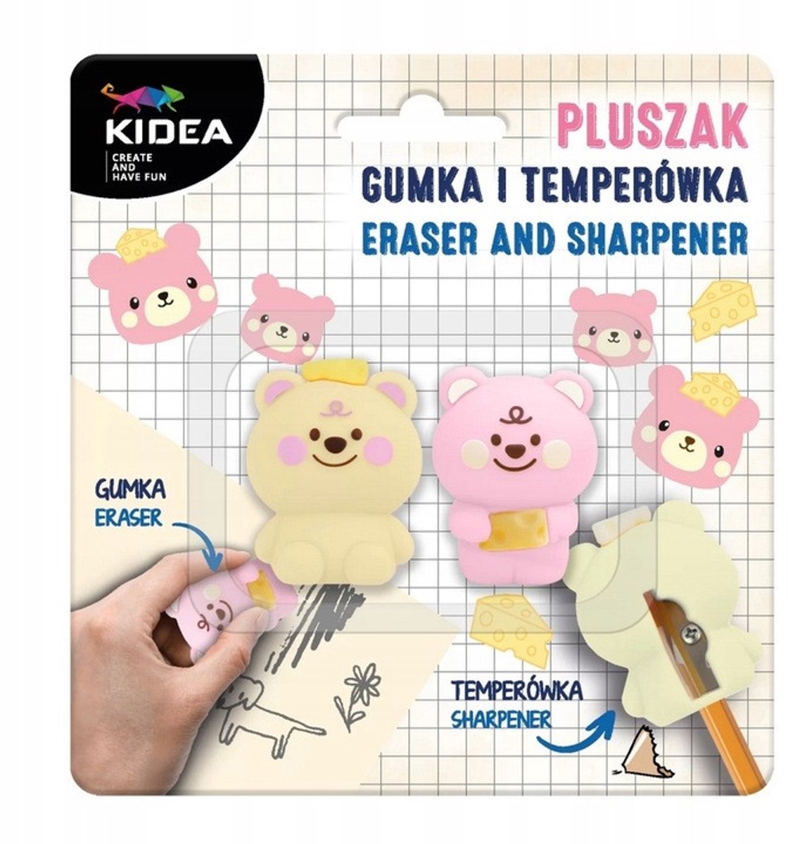 Schoolset met Pluche Dieren: Gummetje en Puntenslijper