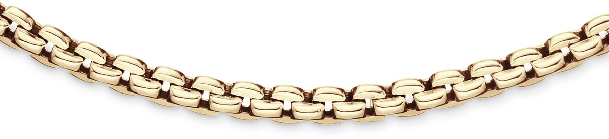 Glow 102.8453.45 Dames Ketting - Collier - Sieraad - Schakelketting - Zilver - Goudkleurig - 925 Zilver - 45 cm lang