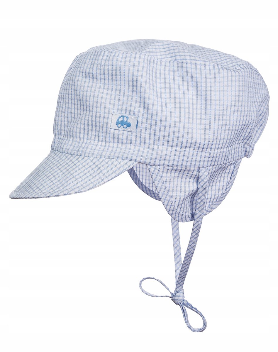 Pop baby muts blauw geruit maat 43 - Zomer & Lente