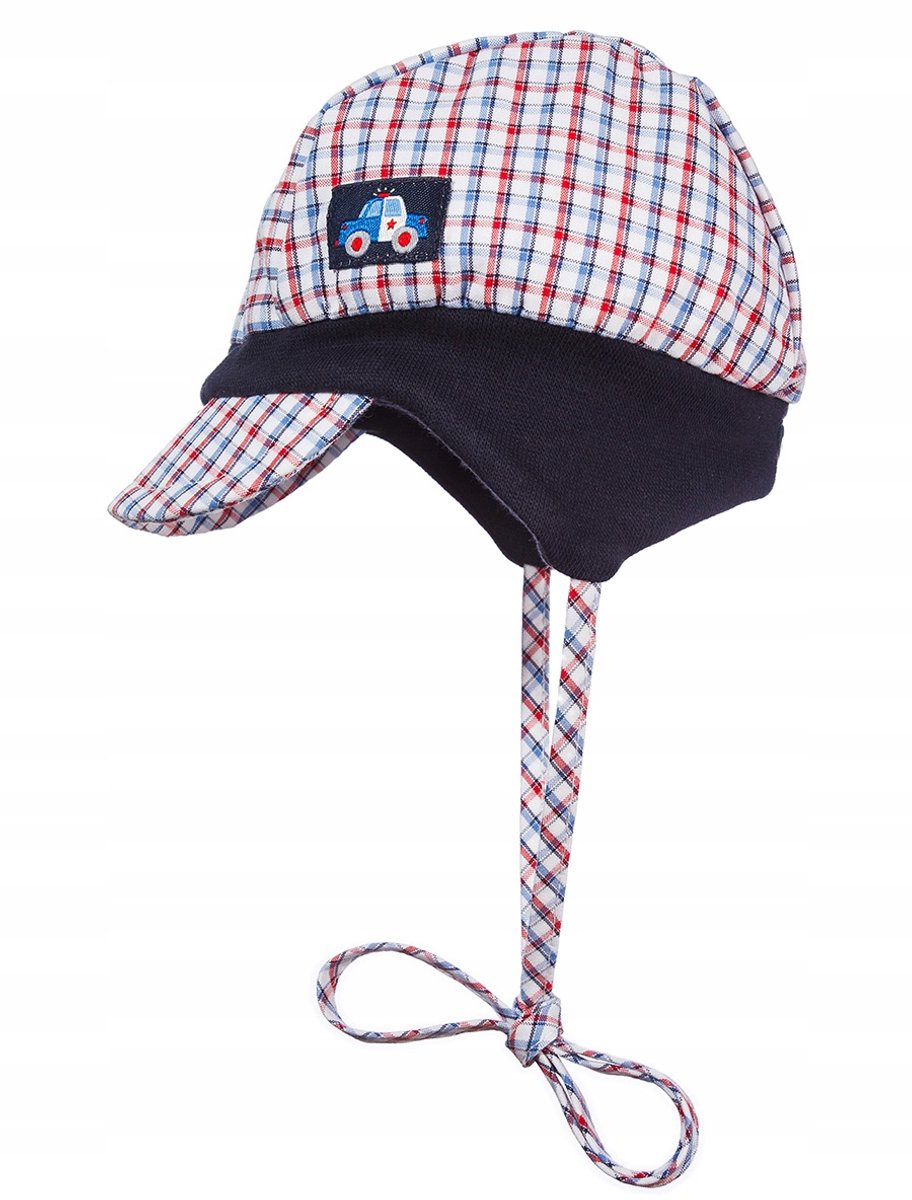 Döll Zomerpet met Klep Rood-Blauw Geruit Maat 49