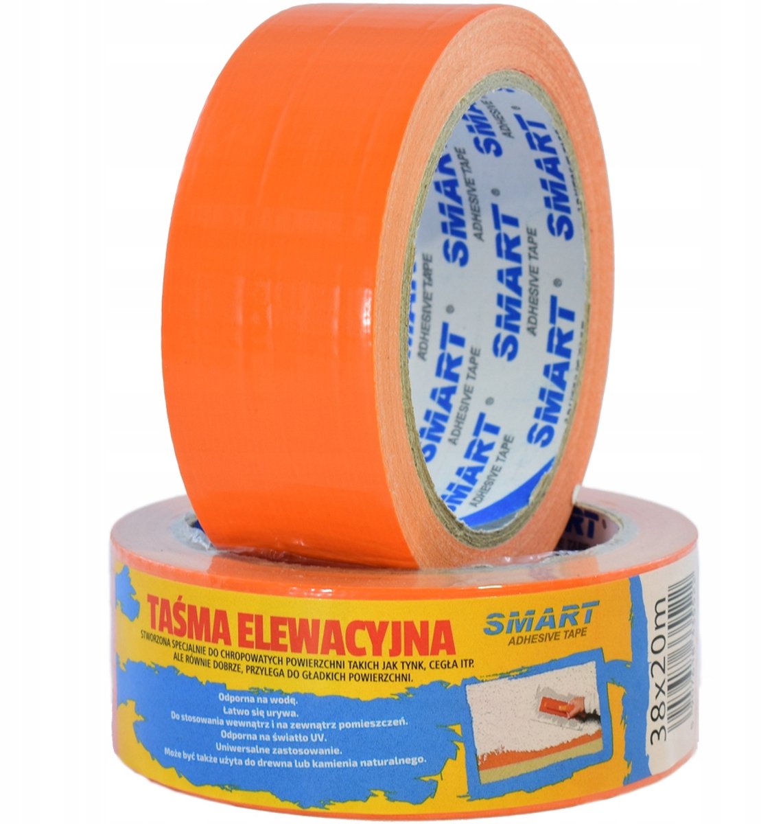 Oranje Structuurpleister Tape 38mm x 20m - stevig