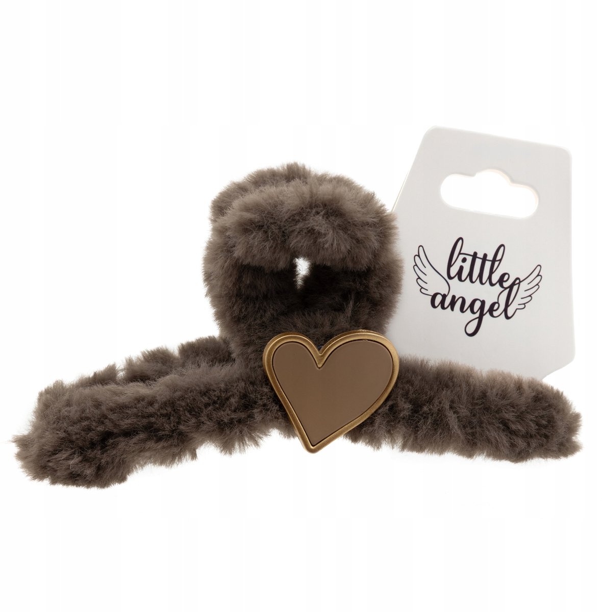 Pluche Haarclip met Hartje - Winterse Accessoire