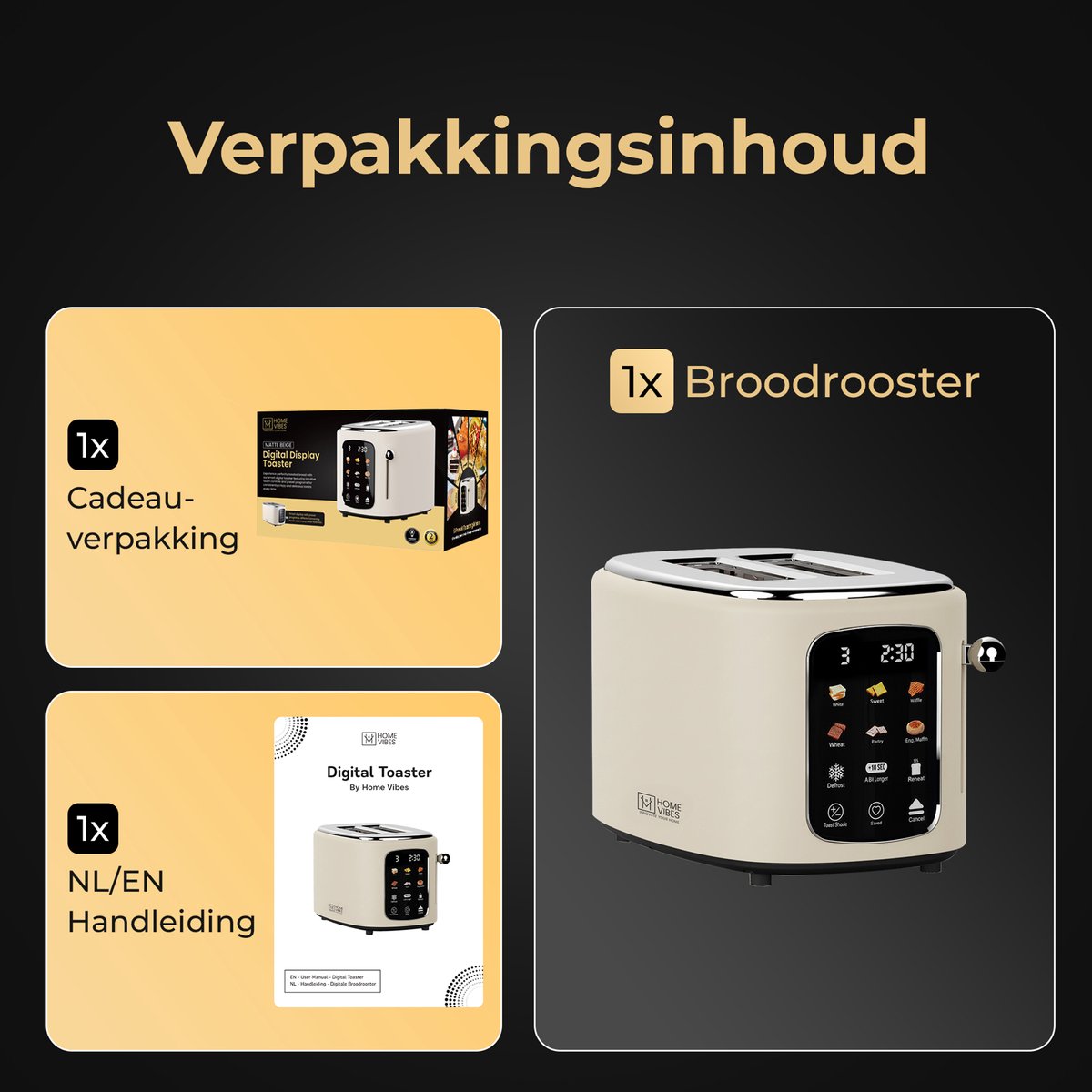 Home Home Vibes Broodrooster – LED Display, 6 bruiningsniveaus thumbnail 8