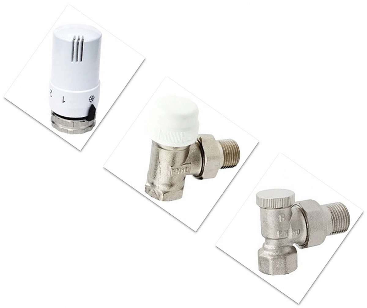Thermostatische Radiatorafsluiter Set Hoek 1/2" Merkloos