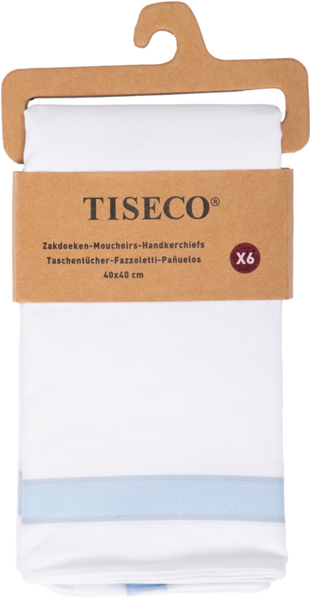 Tiseco Herenzakdoeken Alto 2 - 40 x 40cm - 6 Stuks - 100% Katoen (Denim)