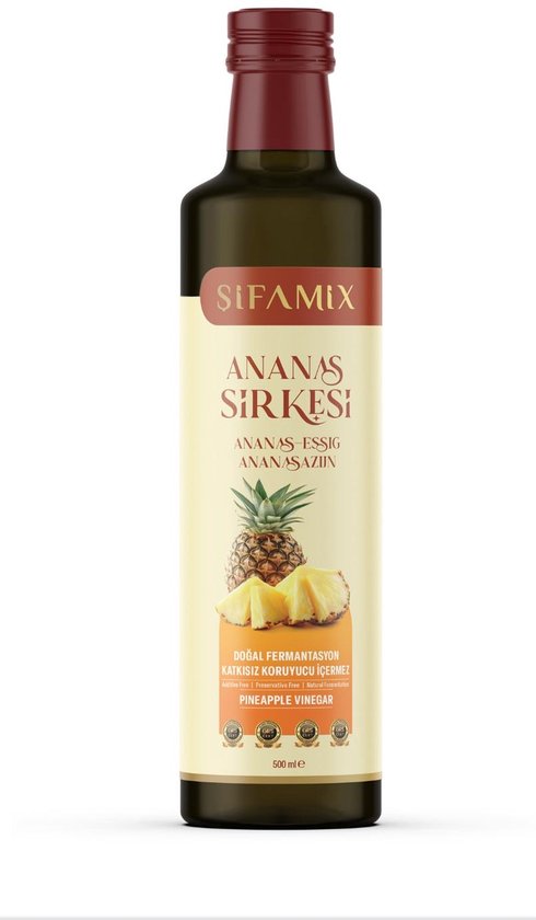 Ananasazijn – Krachtige Gefermenteerde Formule voor Gezonde Spijsvertering en Vitaliteit – Veelzijdig in de Keuken – 500 ml