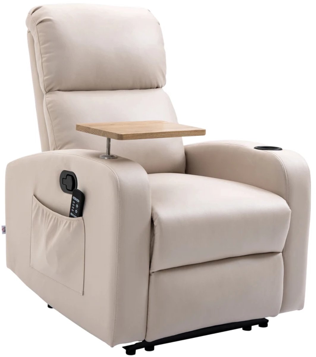 Exoluxe Power Massagefauteuil met Afstandsbediening - Beige - Exoluxe - €398,95