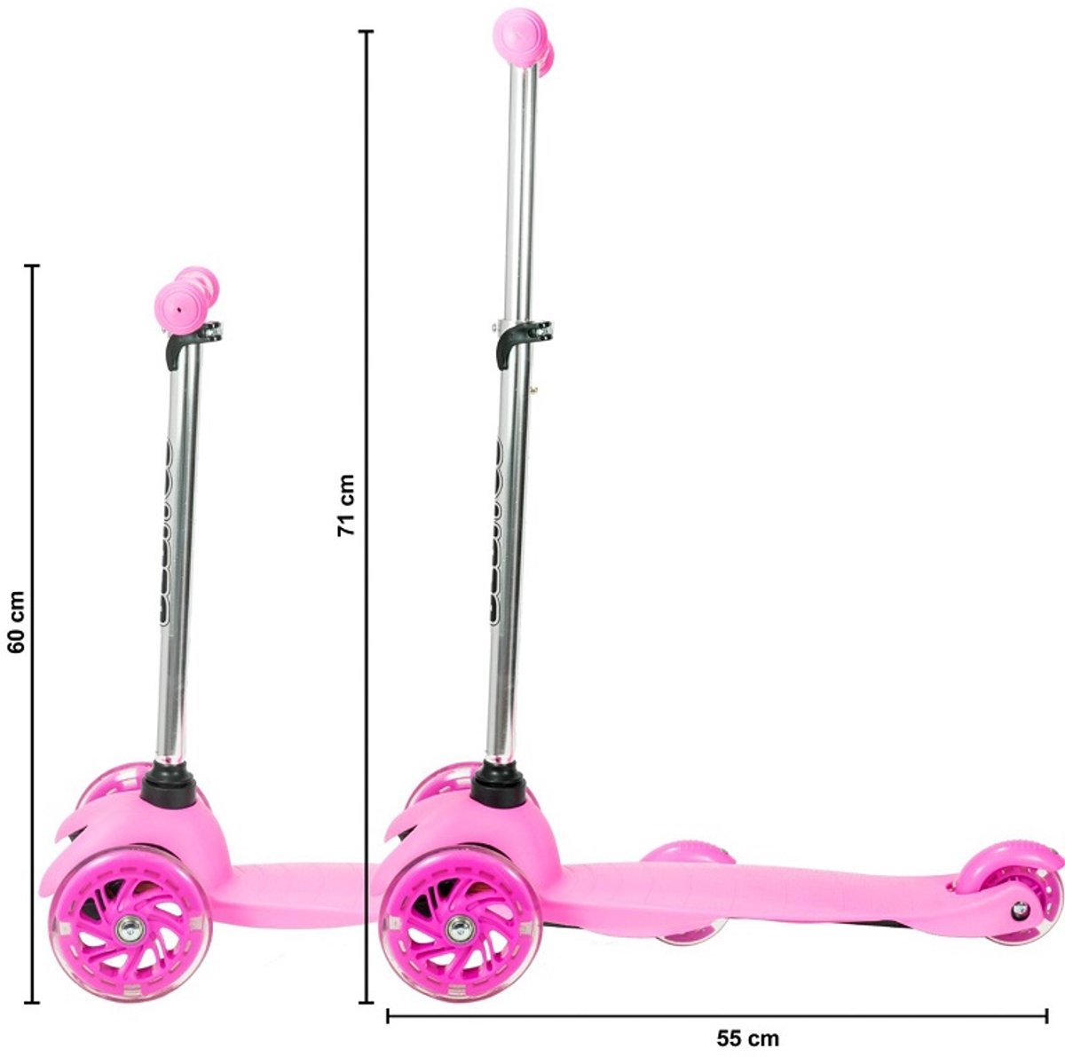 Yar Steppie - Kinderstep - Step 2-6 Jaar - 3 Lichtgevende Wielen - Meisjes - Roze — afbeelding 15