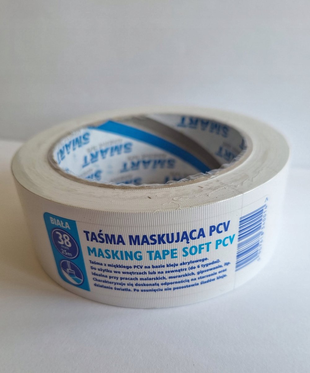 Witte PVC Afplaktape 38mm x 25m - Duurzaam en Veelzijdig
