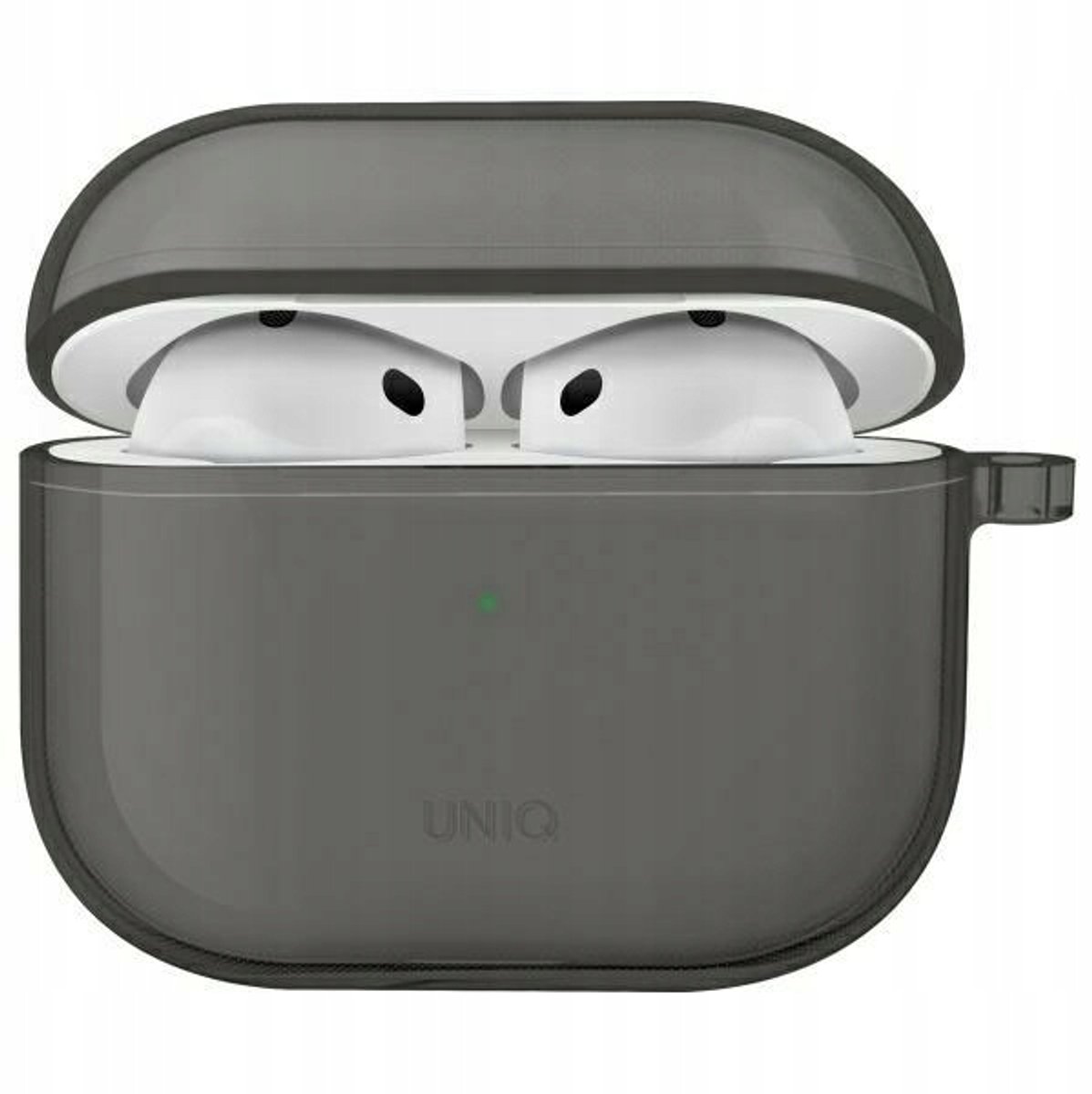 UNIQ Frosted AirPods 4 Hoesje - Transparant Rookset Karabijnhaak