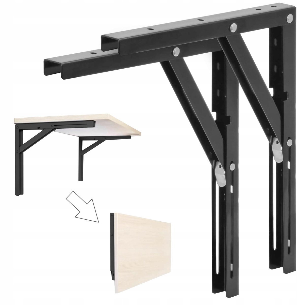 Airtic Klapbare Plankdrager L-400 Zwart - 100kg Draagvermogen