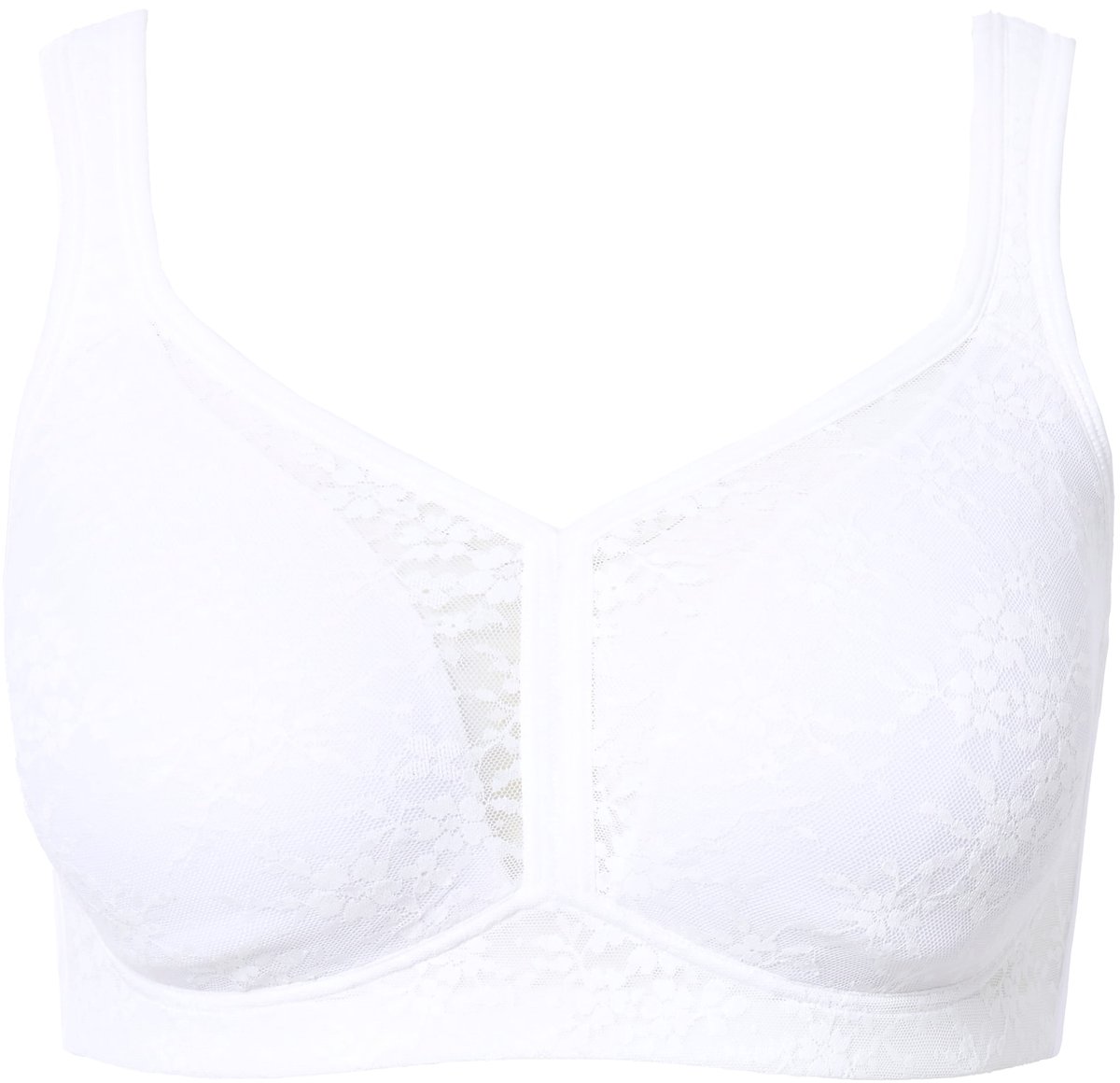 Ulla Popken - Dames - Minimizer-BH spacer-cups zonder beugels - Sneeuwwit - Maat 100D