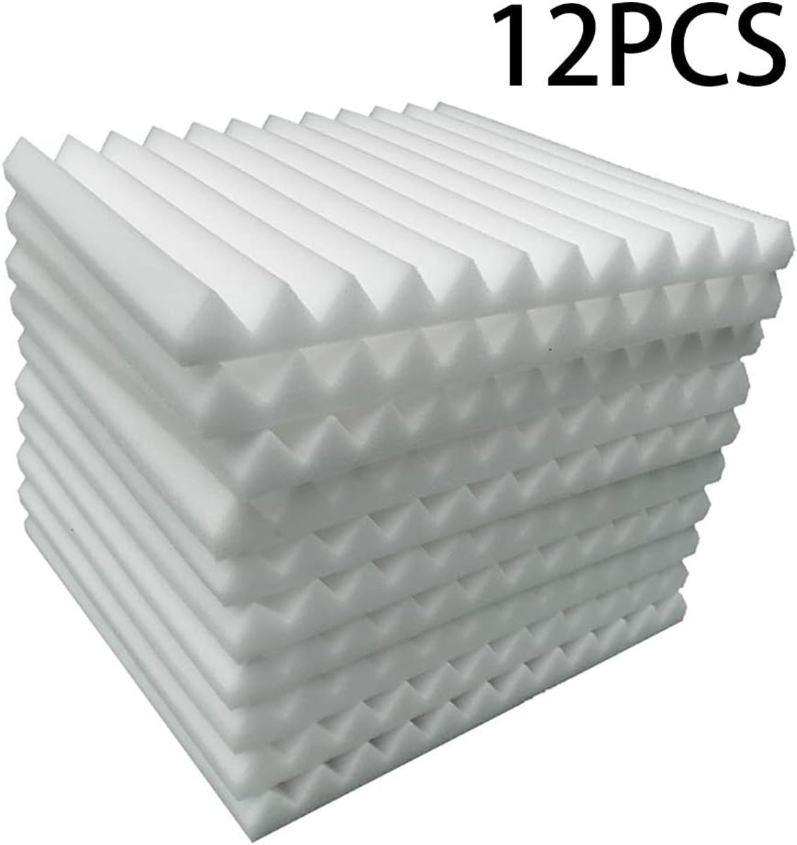 Candala Hoge Kwaliteit Akoestisch Schuim Tegels Panelen -Soundproofing Studio Schuim Panelen Voor Studio KTV Geluiddichte Behandeling Verf Pads Papier Muursticker 12" X 12" X 1" Kleur: wit