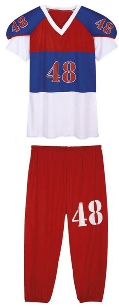 Non-branded Verkleedkostuum American Football Heren Rood/blauw Mt L