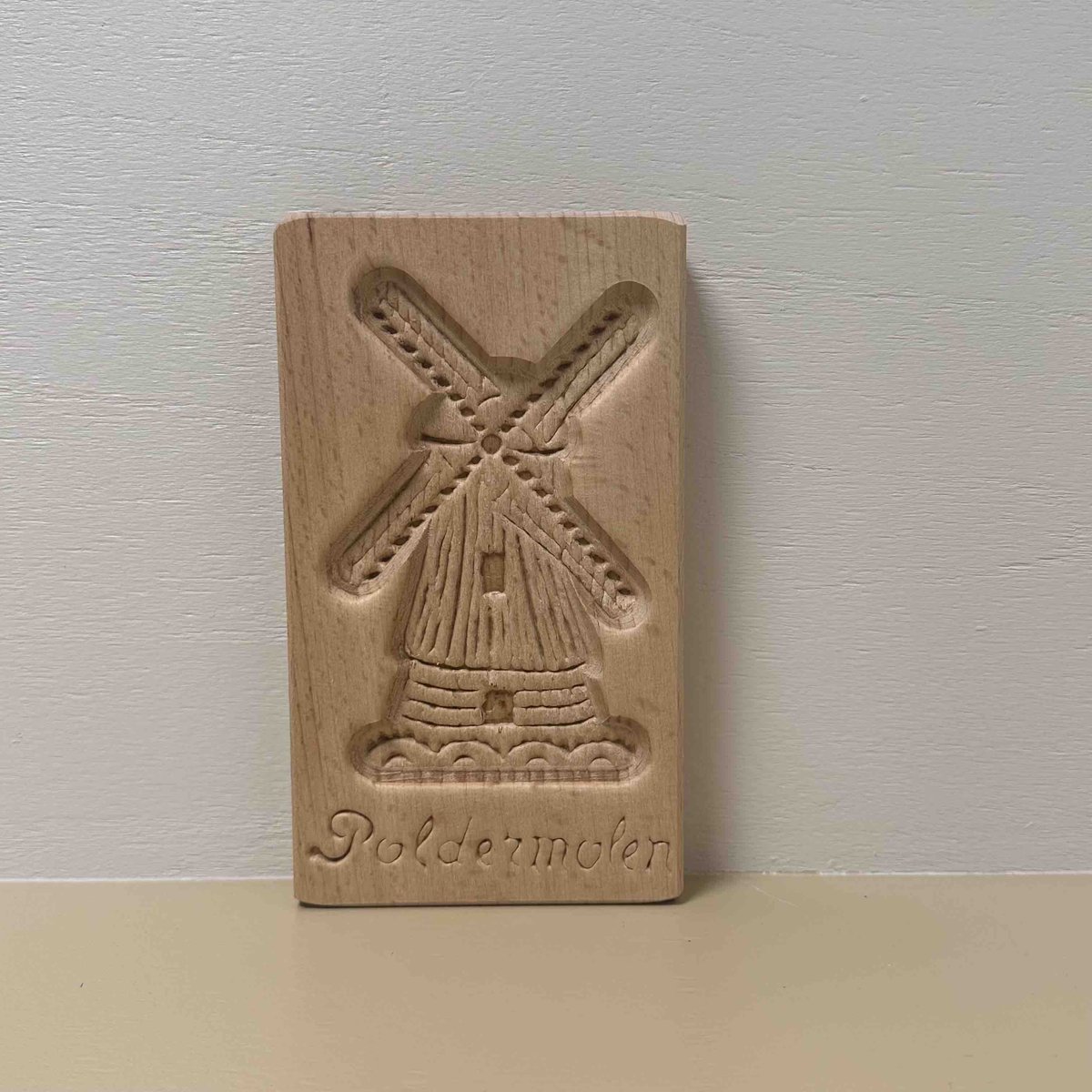 Speculaasplank Poldermolen – Beukenhout – 150×90 mm – Ambachtelijke Koekmal