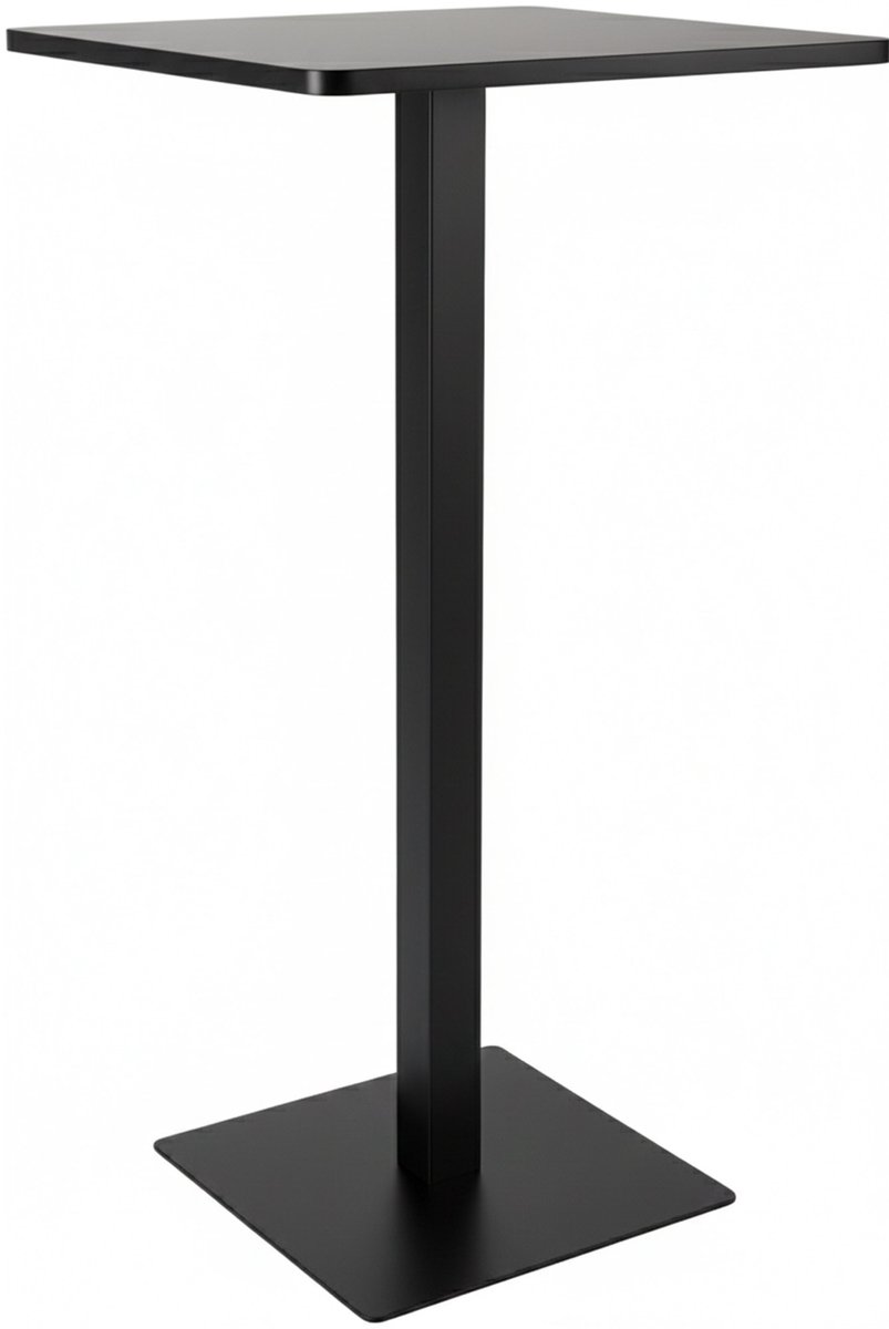 CLP Statafel Sharon 60 x 60 cm met metalen frame van poedergecoat staal zwart/zwart