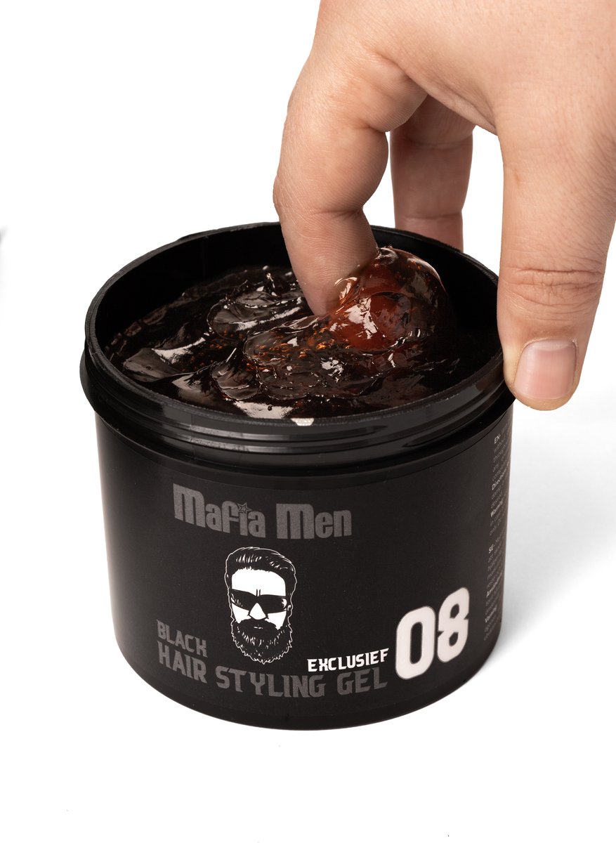 Mafia Men Haar Gel Zwart 500ml- Hairgel Black - Haargel Styling gel - Hair gel - Aqua gel - Gel op water basis Gel Styling Glans - Shiny look gel