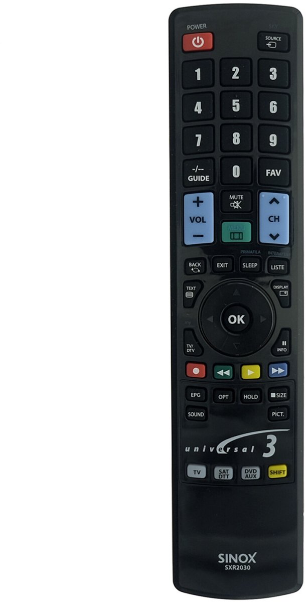 Sinox SXR2030 afstandsbediening IR Draadloos TV Drukknopen