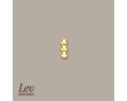 Lev Sieraden - 14 karaat Geelgouden Labret piercing - 1.0 x 8 mm met 3 ball 4.5 mm - Gold - Piercing - labret piercing - neuspiercing staafje - tragus piercing - Monroe piercing - Oorpiercing