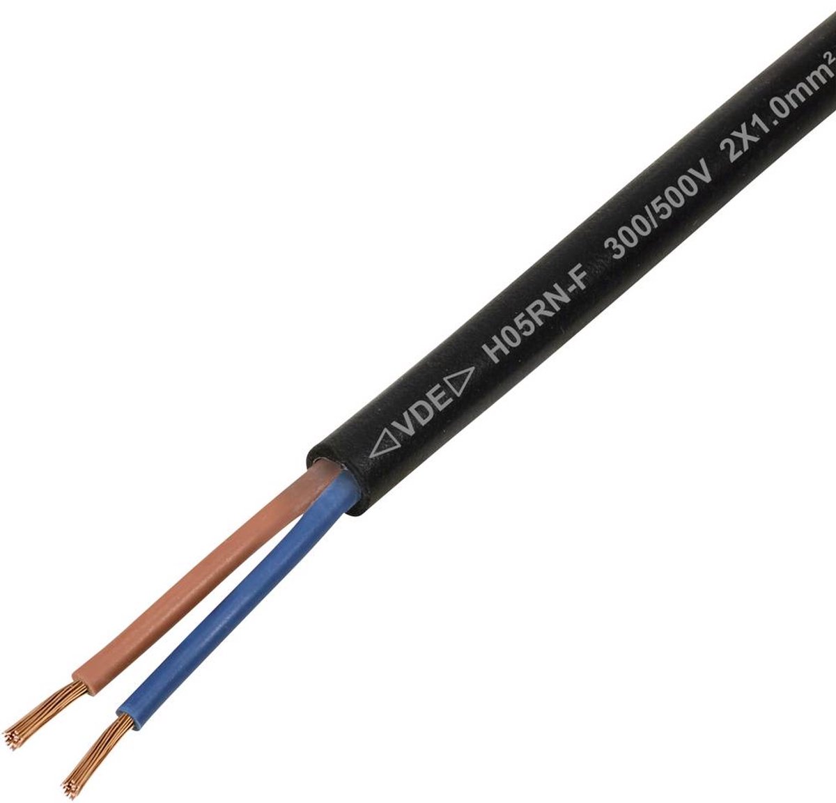 TRU COMPONENTS TC-13389172 Rubberkabel H05RN-F 2 x 1 mm² Zwart 100 m
