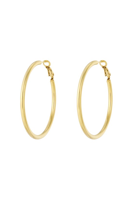 Basic Hoop earrings L - Goud - Oorbellen - Jewelry - Sieraden - Oorhangers - RVS - Oorringen - Oorhanger - Gold