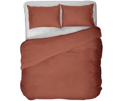 Kayori Nikaya Dekbedovertrek Tencel - 200x200-220 + 2 slopen - Tweepersoons - Washed Finish & Verkoelend - Oranje