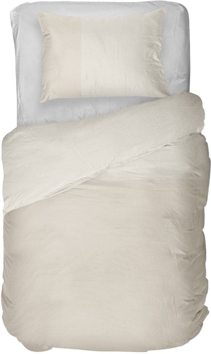 Kayori Erimo Dekbedovertrek Egyptisch Katoen - 140x200-220 + 1 sloop - Eenpersoons - 300 TC Premium Hotelkwaliteit - Offwhite