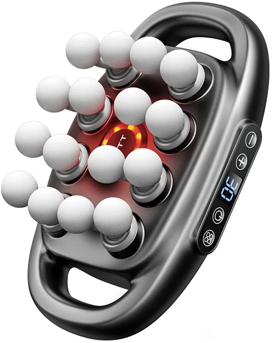 Novendo Goods – 8-in-1 Massagepistool Pro - 30 Intensiteitsniveaus en 3 Modi – Stil spiermassageapparaat voor nek, rug, armen en benen - Novendo - €84,95