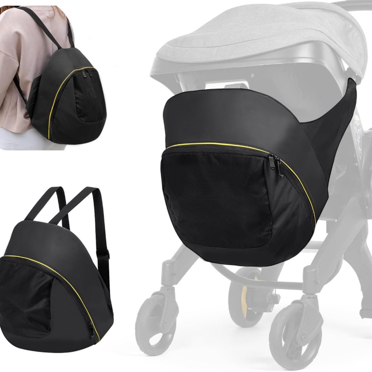 Universele Kinderwagenorganizer - Kinderwagenaccessoires - Compatibel Met Autostoel - Ritsontwerp Met Gemakkelijke Toegang - Draagbare Rugzak - Organizertas Voor Kinderwagen - Tas Voor De Hele Dag - Voor Onderweg En Dagelijks Gebruik