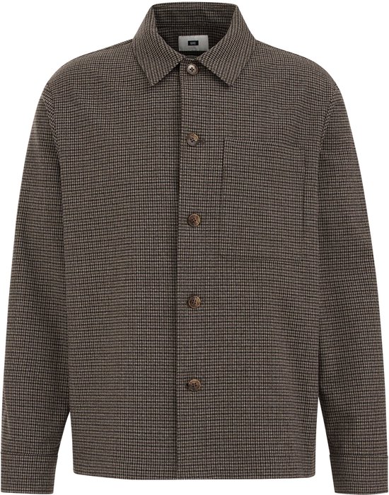 WE Fashion Heren regular fit flannel overshirt met ruit