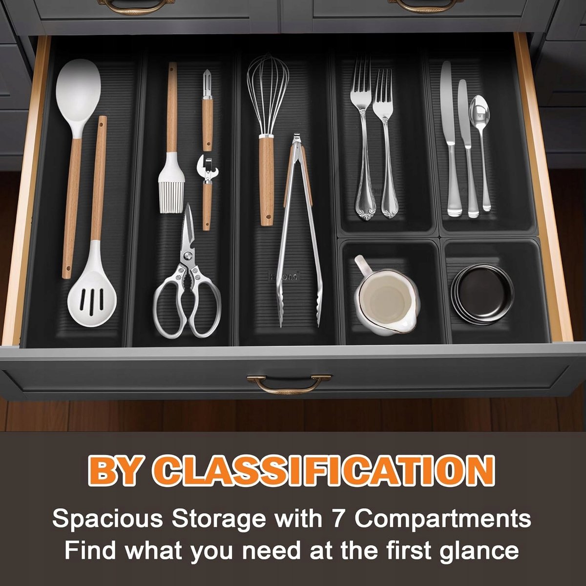 Organizer met gereedschap, 5-delige set, zwart