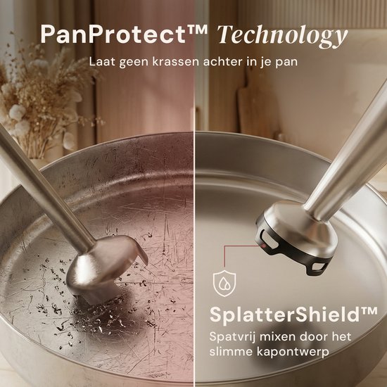 Veltrion Staafmixer S1 PRO 6-in-1 set - Titanium Messen - Inclusief Spatel, hakmolen, garde, melkopschuimer & Maatbeker - Krachtig & Vaatwasserbestendig - Turbofunctie - 1100W - PFAS-vrij van Merkloos — afbeelding 5