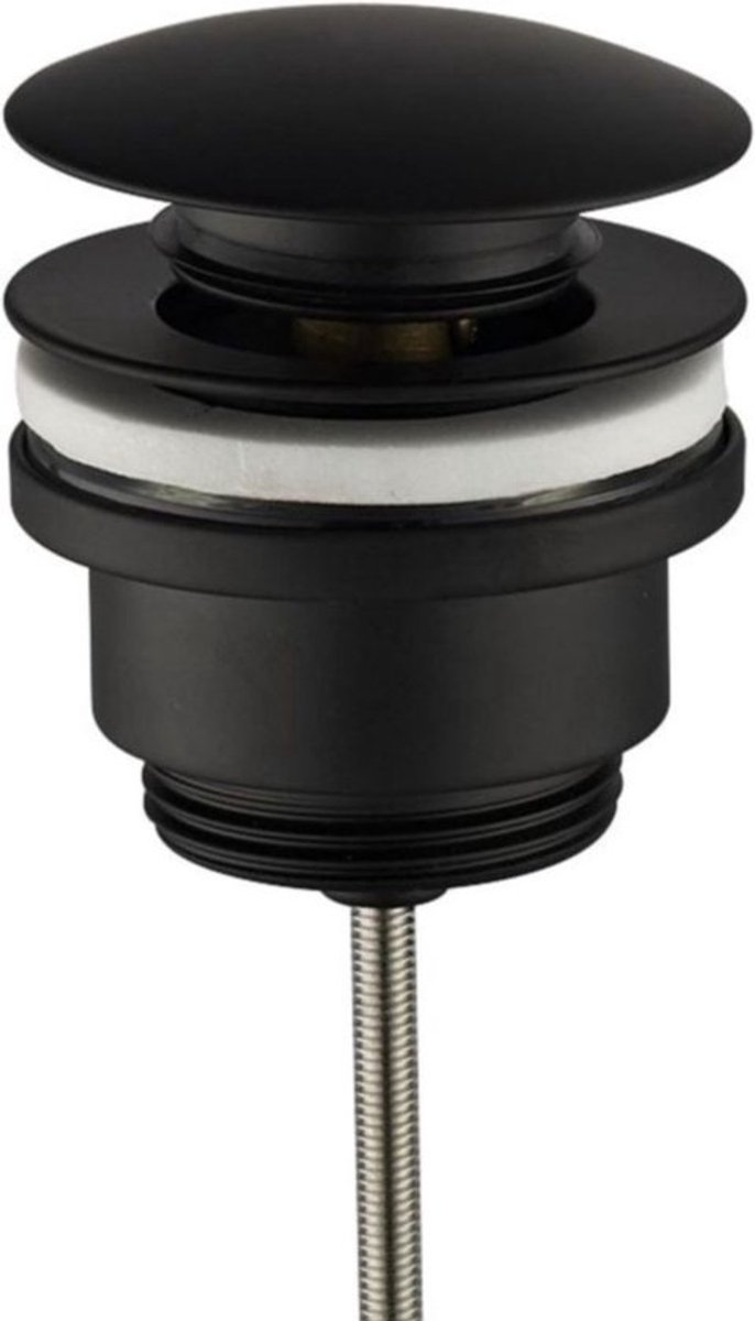 Luxe click waste afvoerplug 1¼" mat zwart