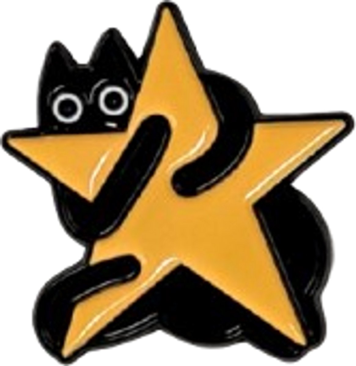 Pin Broche - Kat met kerstster - Kledingspeld - kerstmis - Speldje voor rugzak of kleding - Kleine cadeautjes - enamel pin - Grappige badge - 1 stuk