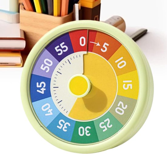 Tissting Keukenwekker, mechanische magnetische visuele afteltimer met luid 72dB alarm, 60 minuten roterend roestvrij staal ABS voor koken, klaslokaal, fitness, kantoor