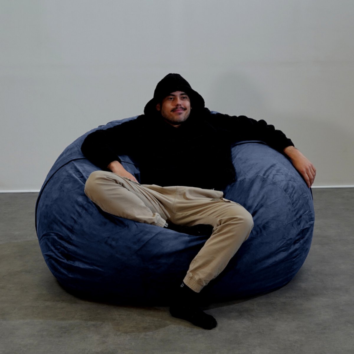 Bananair - Zitzak XXL afneembare hoes - microsuède - Nachtblauw - 140 cm