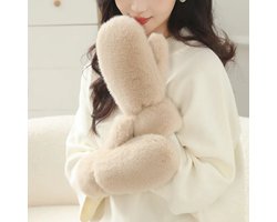 Without Lemon - Dames Winter Wanten - Handschoen - Dik - Pluche - Zacht & Warm - Creme