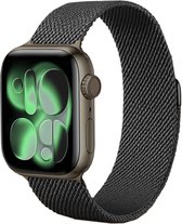 Milanees Bandje Geschikt voor Apple Watch 42/44/45/46 mm Milanees Bandje - Band Geschikt voor Apple Watch 42/44/45/46 mm Met Magneetsluiting - Zwart