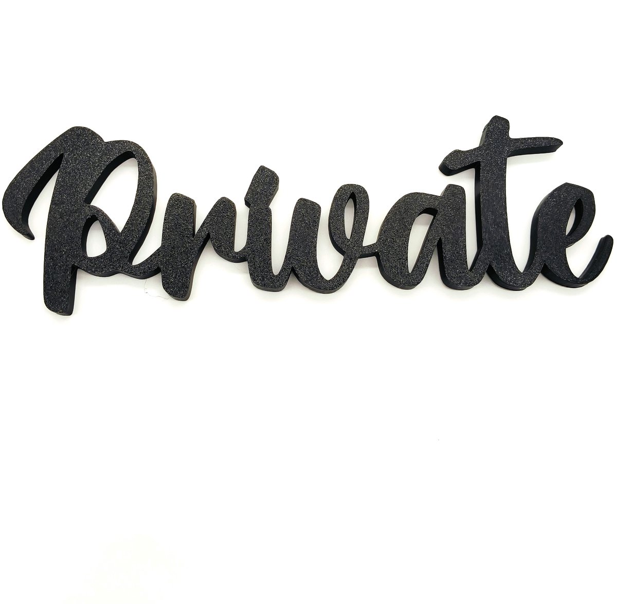 3D Privé Wandletters - Zwart Cursief Decoratie voor Deuren, Kantoren & Badkamers