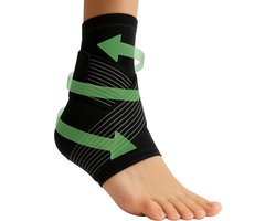 VeryGoods Enkelbrace – Verstelbare Enkelbandage met Kruisband – Hielspoor Enkelband – Enkelsteun Links & Rechts – Voetbrace – One Size – Heren & Dames – Zwart