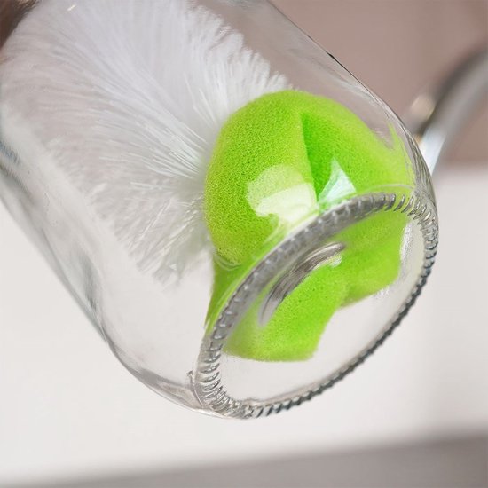 Orion Cleaning - Flessenborstel - Extra Lang - Met Spons - Voor Smalle Flessen van Merkloos — afbeelding 4