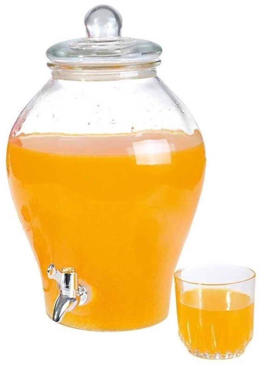 Orion - Drankdispenser - Glazen Kruik - 6,5 l - Met Kruikje