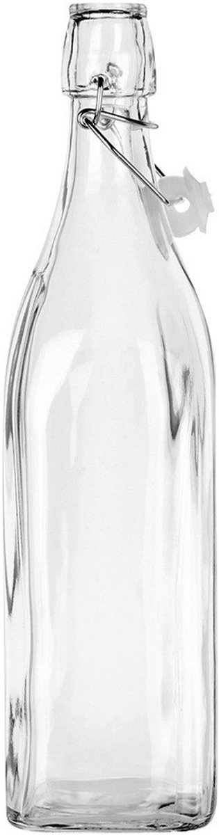Orion - Retro Glazen Fles - 1L - Kwadratisch - Clip Sluiting van orion — afbeelding 4