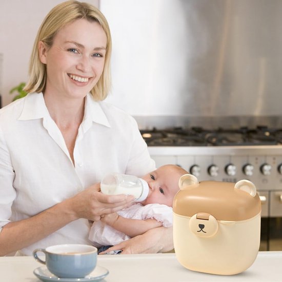 2 stuks melkpoeder portioneerder baby, draagbare melkpoeder portioneerder baby, melkpoeder opbergdoos, berenmelkpoeder kan, voor het bewaren van baby melkpoeder, fruit en snack van Merkloos — afbeelding 4