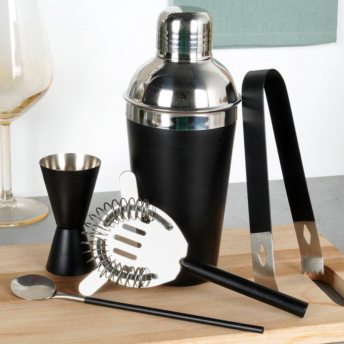 Cocktailshakerset - 5 delig - mat zwart — cadeau in Kookcadeaus - foto 2