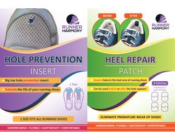 Runner Harmony | Shoe Repair Kit | Toe Hole Prevention & Heel Repair | Combi Deal